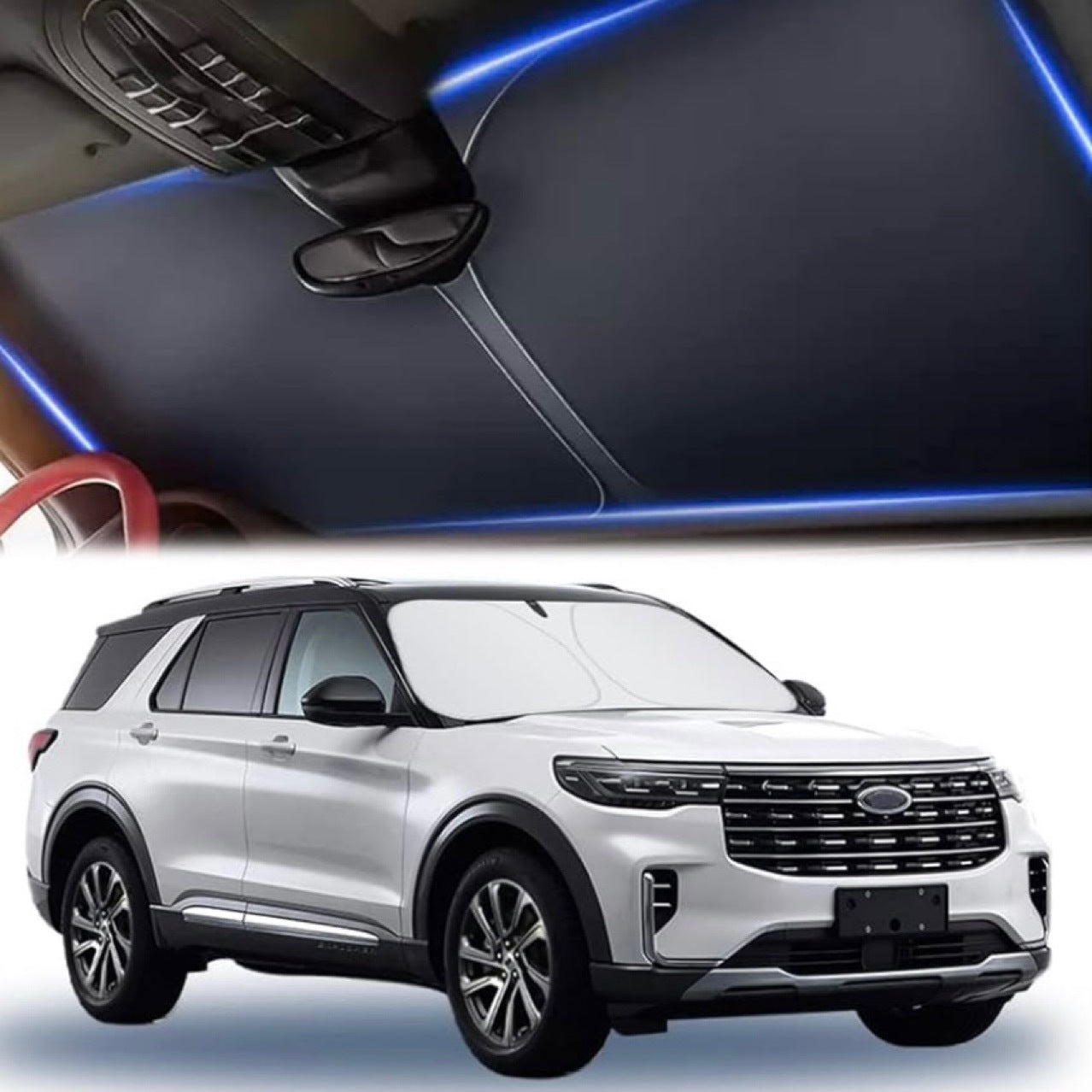 Folding car sunshade